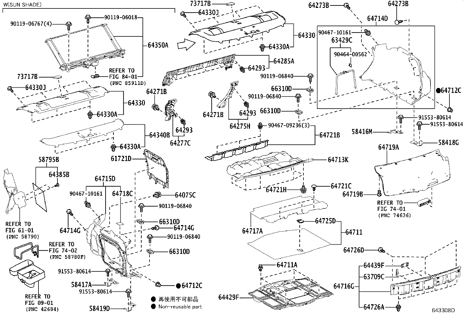 64429-53010 BOX, LUGGAGE COMPARTMENT TRIM product image
