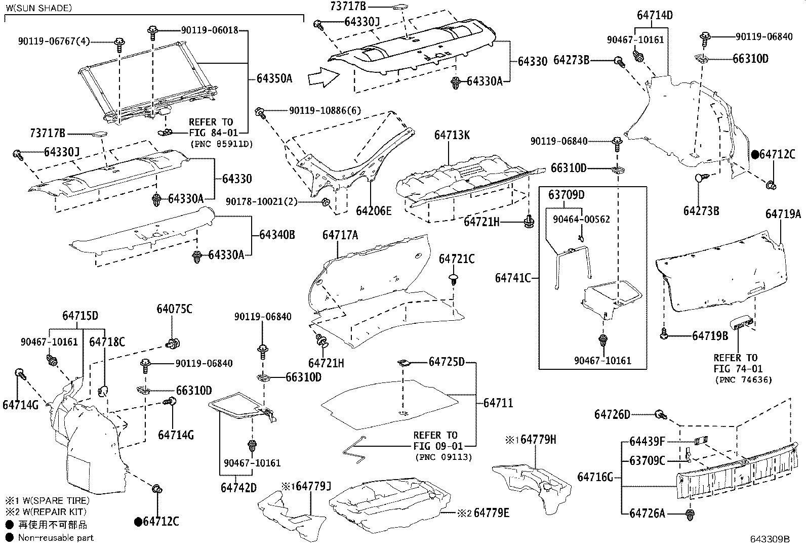 64429-53010 BOX, LUGGAGE COMPARTMENT TRIM product image
