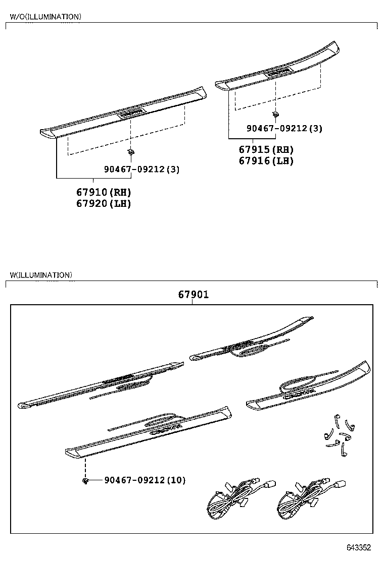 62333-0N010 TRIM, REAR DOOR OPENING, RH product image