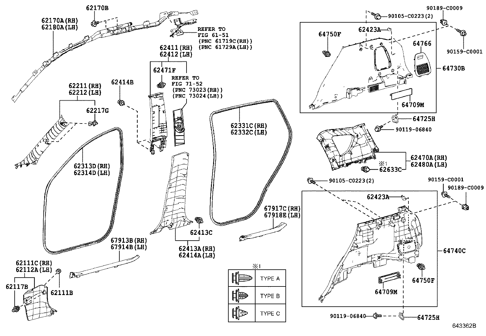 62311-0R040 TRIM, FRONT DOOR OPENING, RH product image