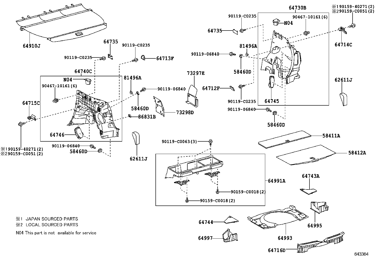 58460-0F010 STRIKER ASSY, LUGGAGE HOLD BELT product image
