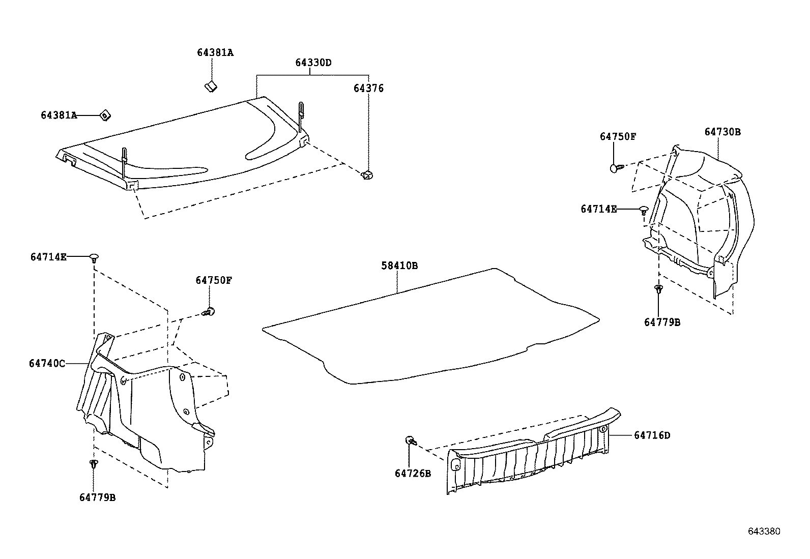 64772-0D111 PAD, SPARE WHEEL COVER product image