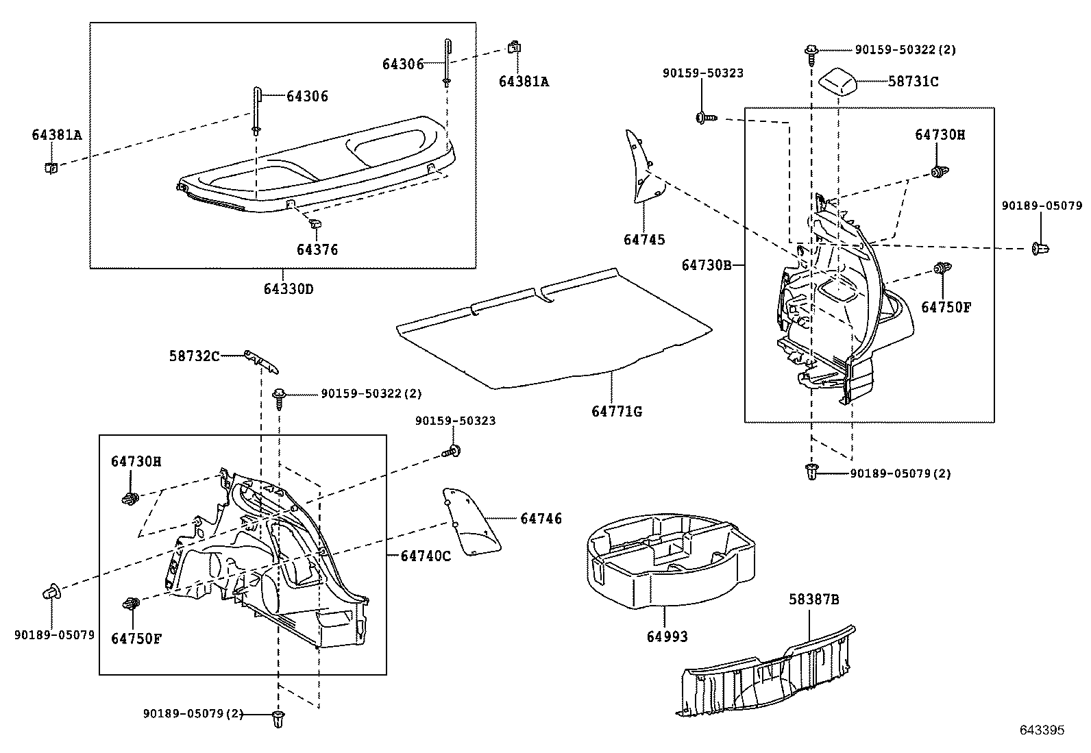 64993-52090 BOX, DECK FLOOR, REAR product image