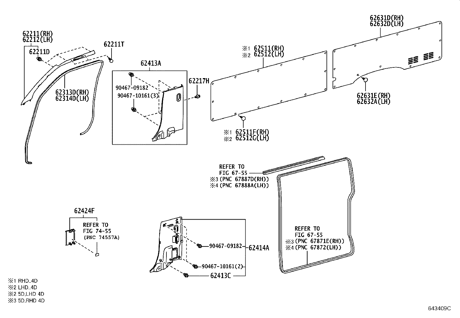 62210-0L010 GARNISH, FRONT PILLAR, RH product image