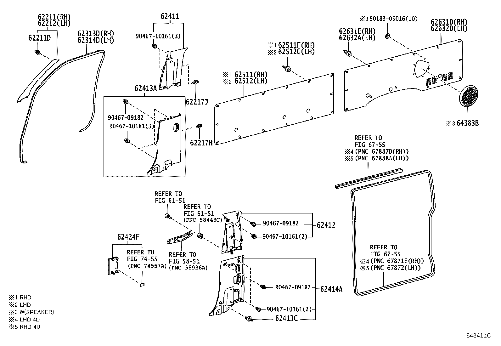 62210-0L010 GARNISH, FRONT PILLAR, RH product image