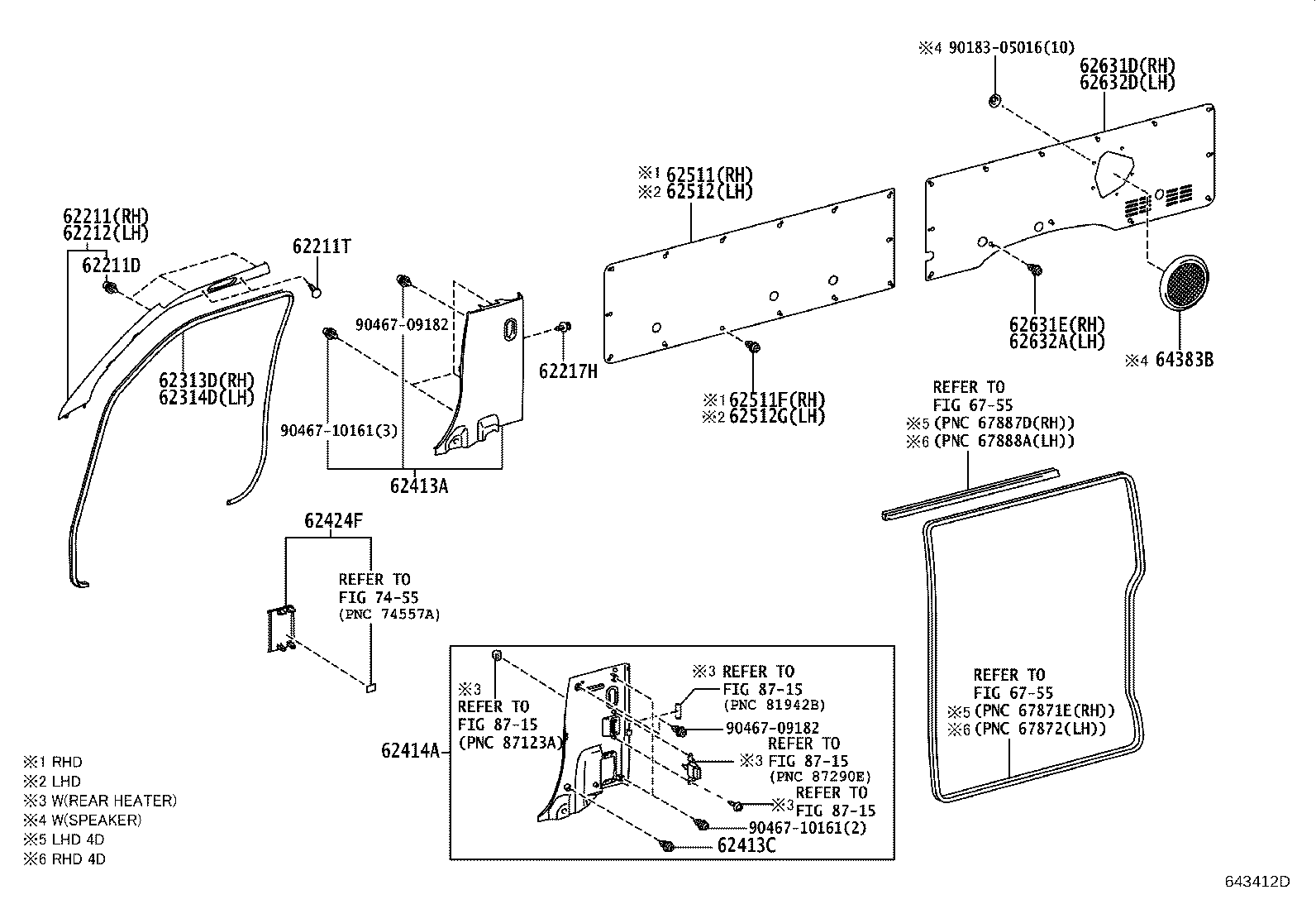 62210-0L010 GARNISH, FRONT PILLAR, RH product image