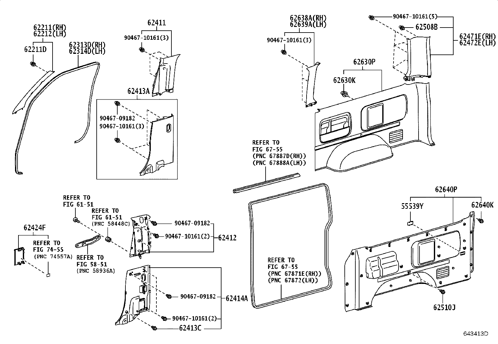 62210-0L010 GARNISH, FRONT PILLAR, RH product image