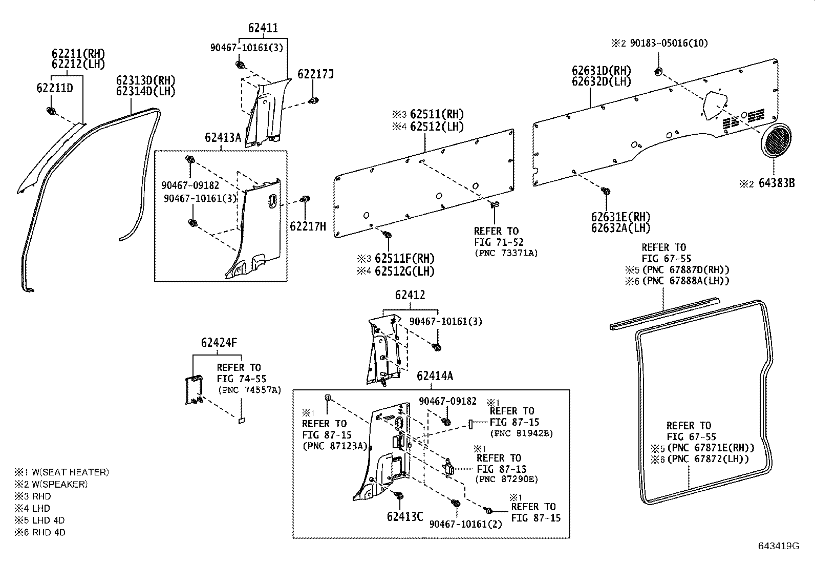 62210-0L010 GARNISH, FRONT PILLAR, RH product image