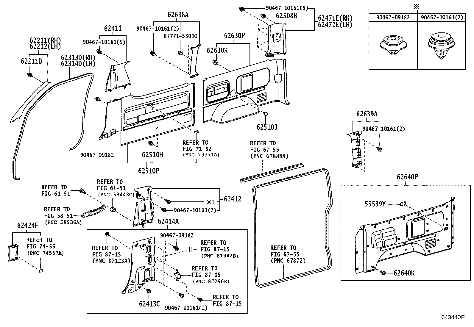 62638-26140 GARNISH, QUARTER PILLAR, RH product image