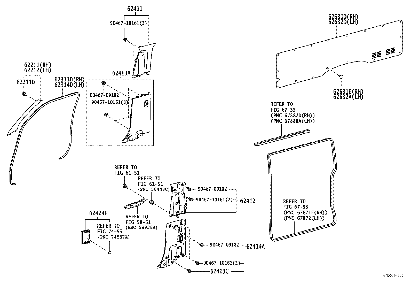 62210-0L010 GARNISH, FRONT PILLAR, RH product image