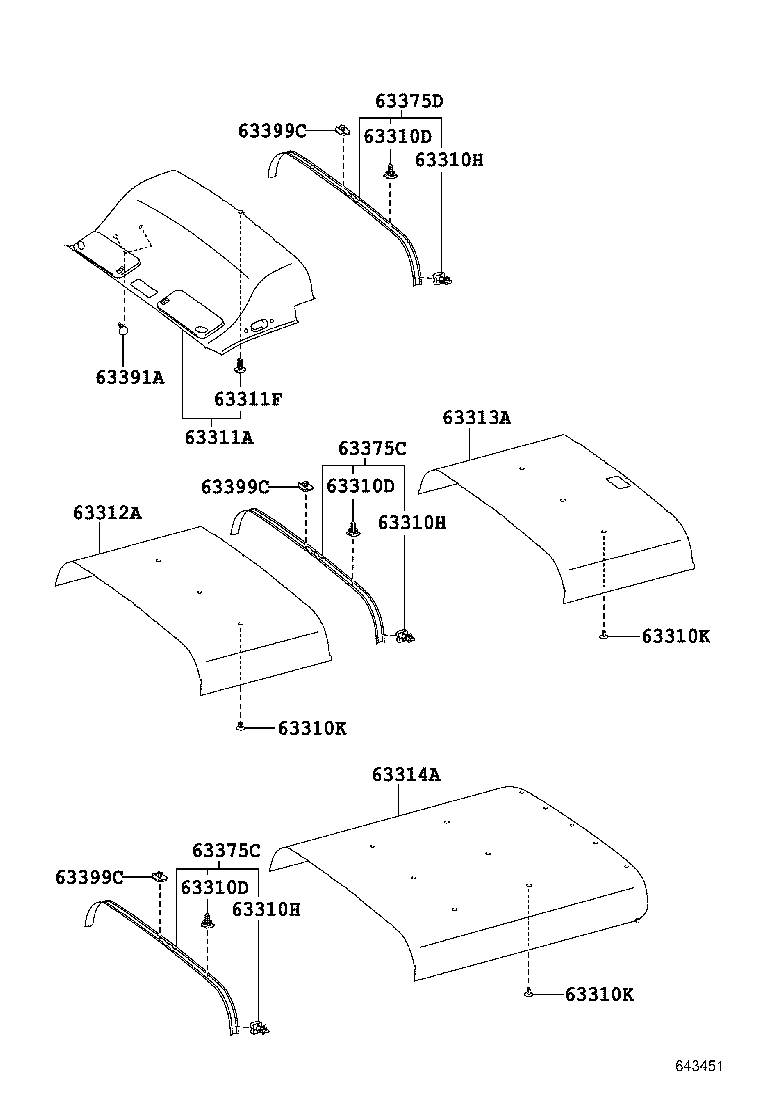 63301-26181-B0 HEADLINING, ROOF NO.1 product image