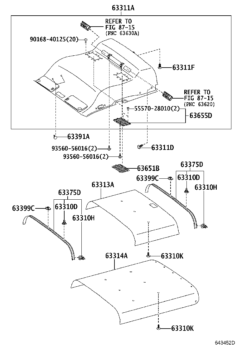 63301-26181-B0 HEADLINING, ROOF NO.1 product image