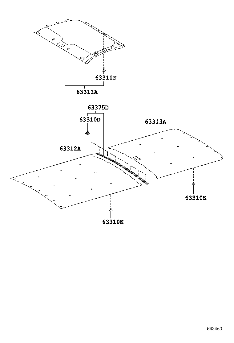 63301-26181-B0 HEADLINING, ROOF NO.1 product image