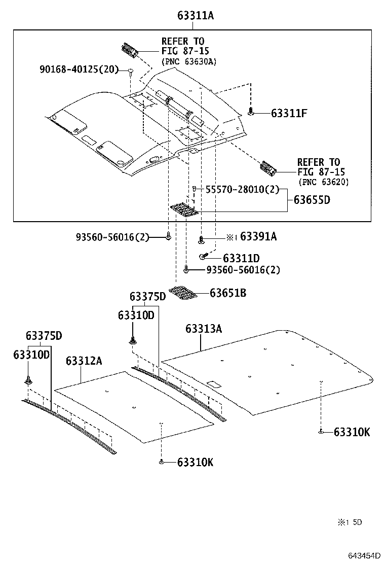 63301-26181-B0 HEADLINING, ROOF NO.1 product image