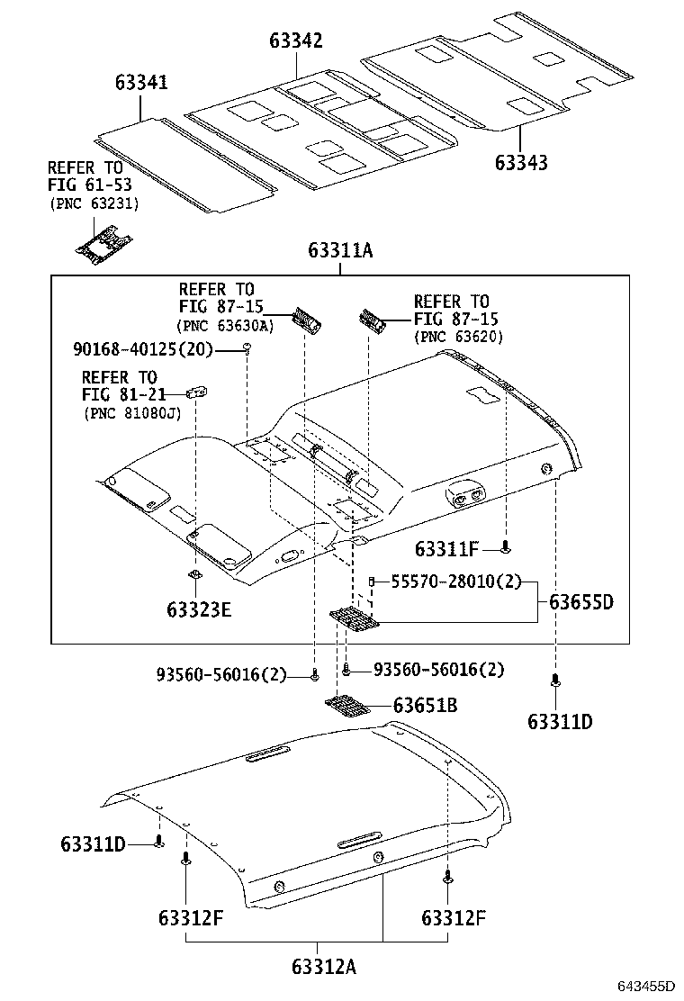 63301-26181-B0 HEADLINING, ROOF NO.1 product image