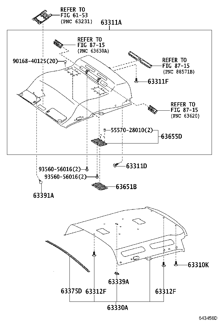 63301-26181-B0 HEADLINING, ROOF NO.1 product image