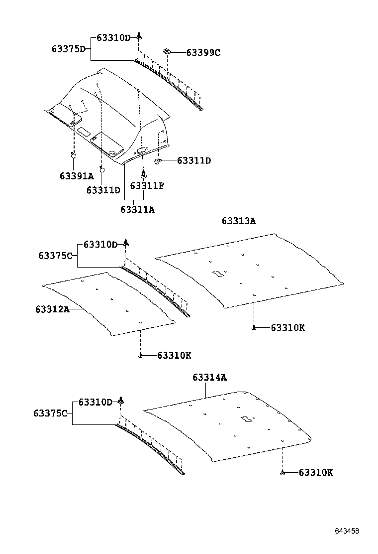 63301-26181-B0 HEADLINING, ROOF NO.1 product image