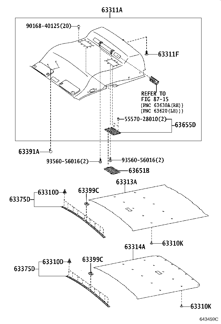 63301-26181-B0 HEADLINING, ROOF NO.1 product image
