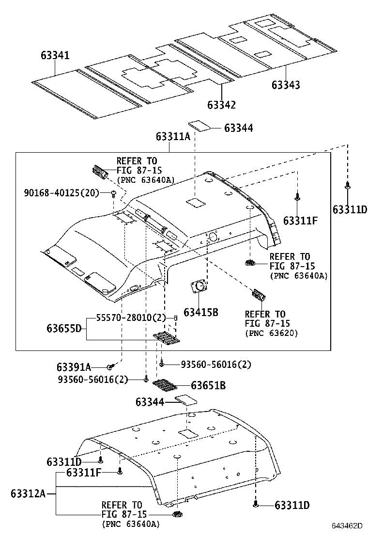 63301-26181-B0 HEADLINING, ROOF NO.1 product image