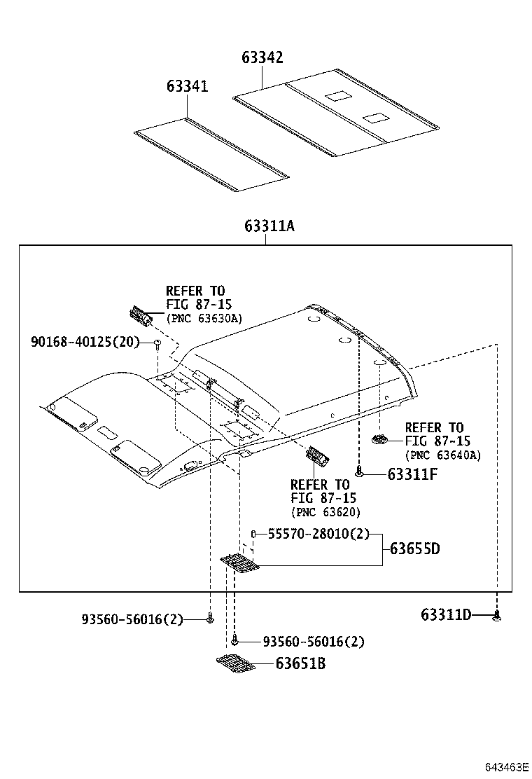 63301-26181-B0 HEADLINING, ROOF NO.1 product image