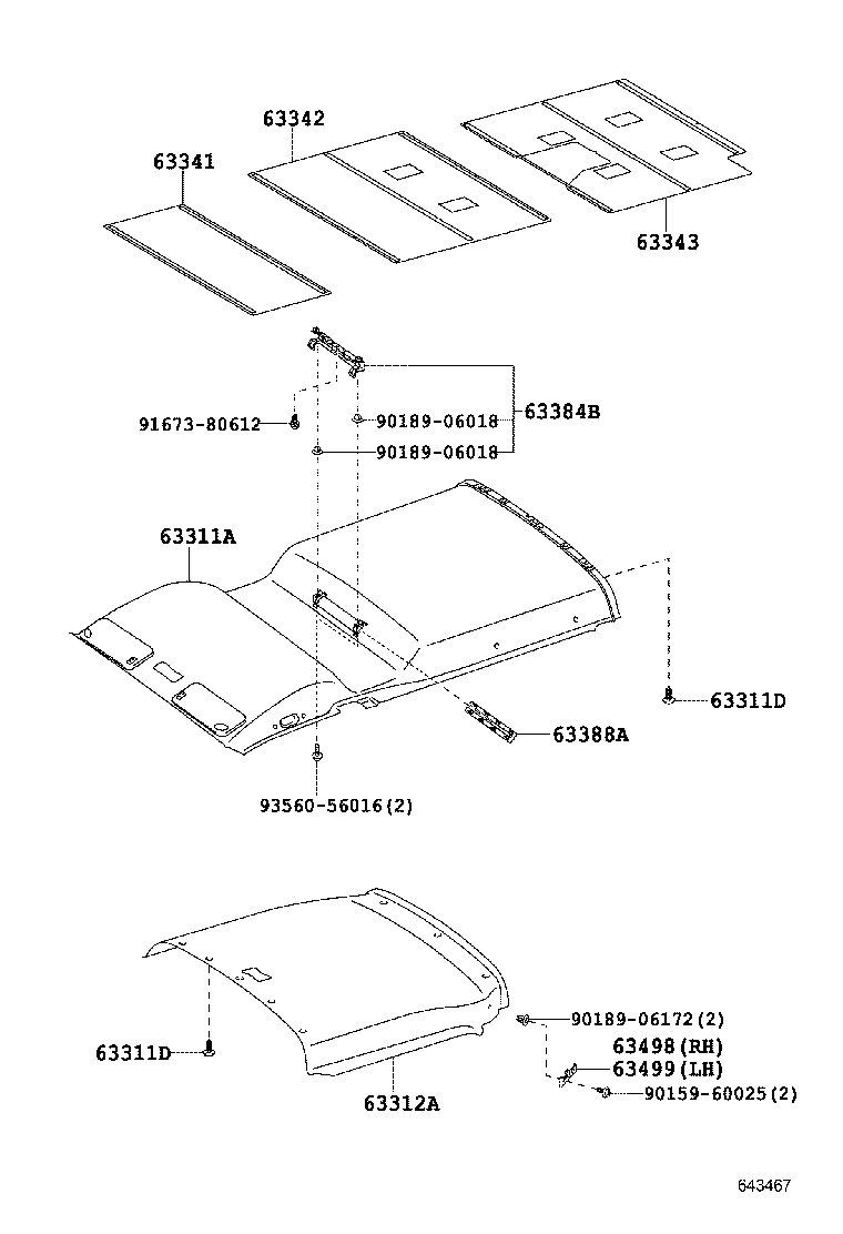 63343-26130 PAD, ROOF SILENCER, NO.3 product image