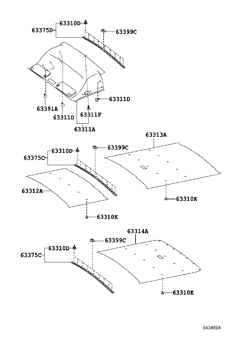 63343-26130 PAD, ROOF SILENCER, NO.3 product image