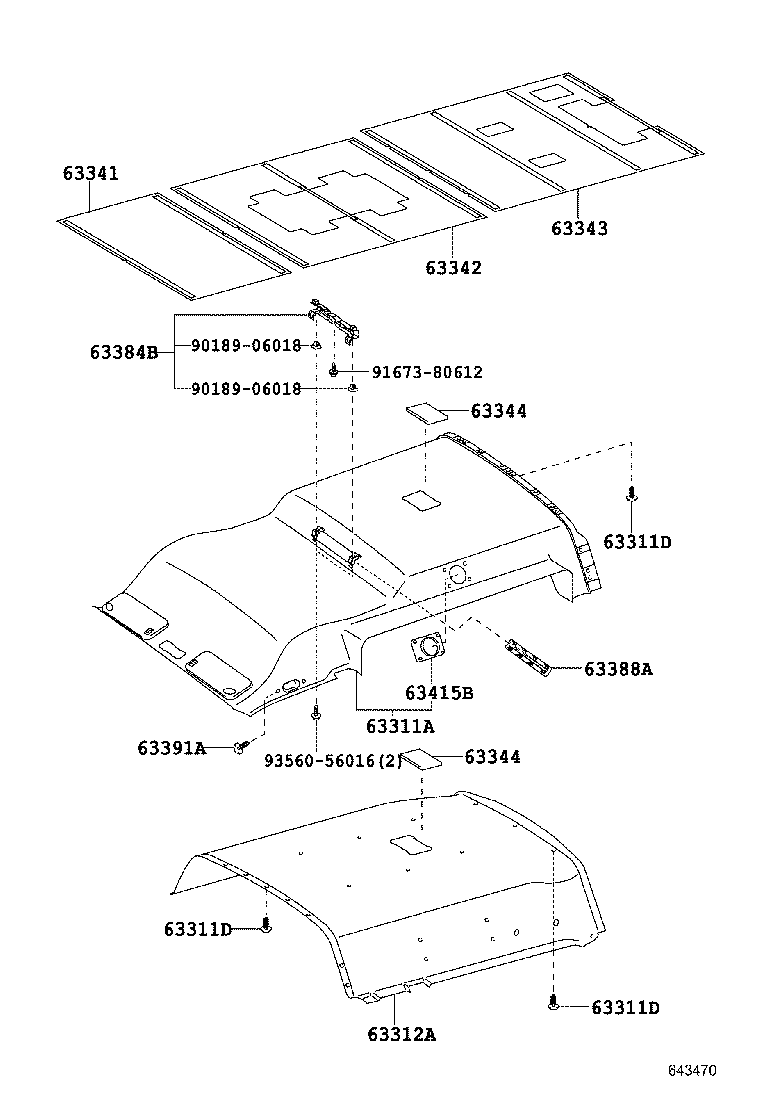 63343-26130 PAD, ROOF SILENCER, NO.3 product image