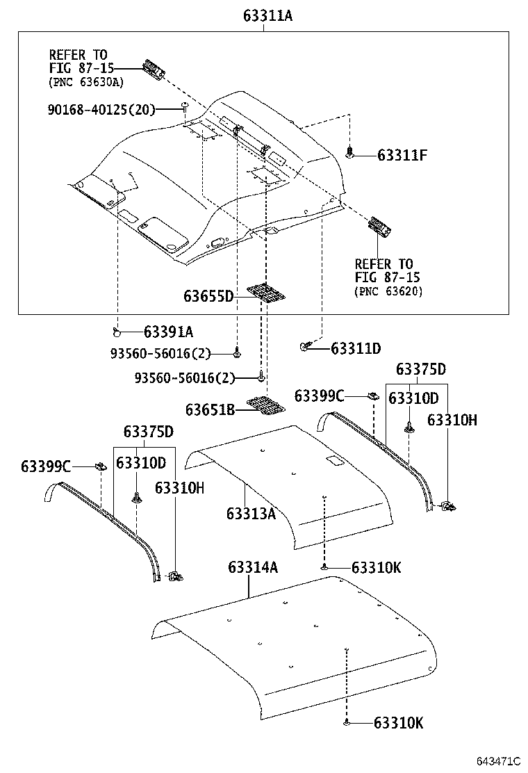 63343-26130 PAD, ROOF SILENCER, NO.3 product image