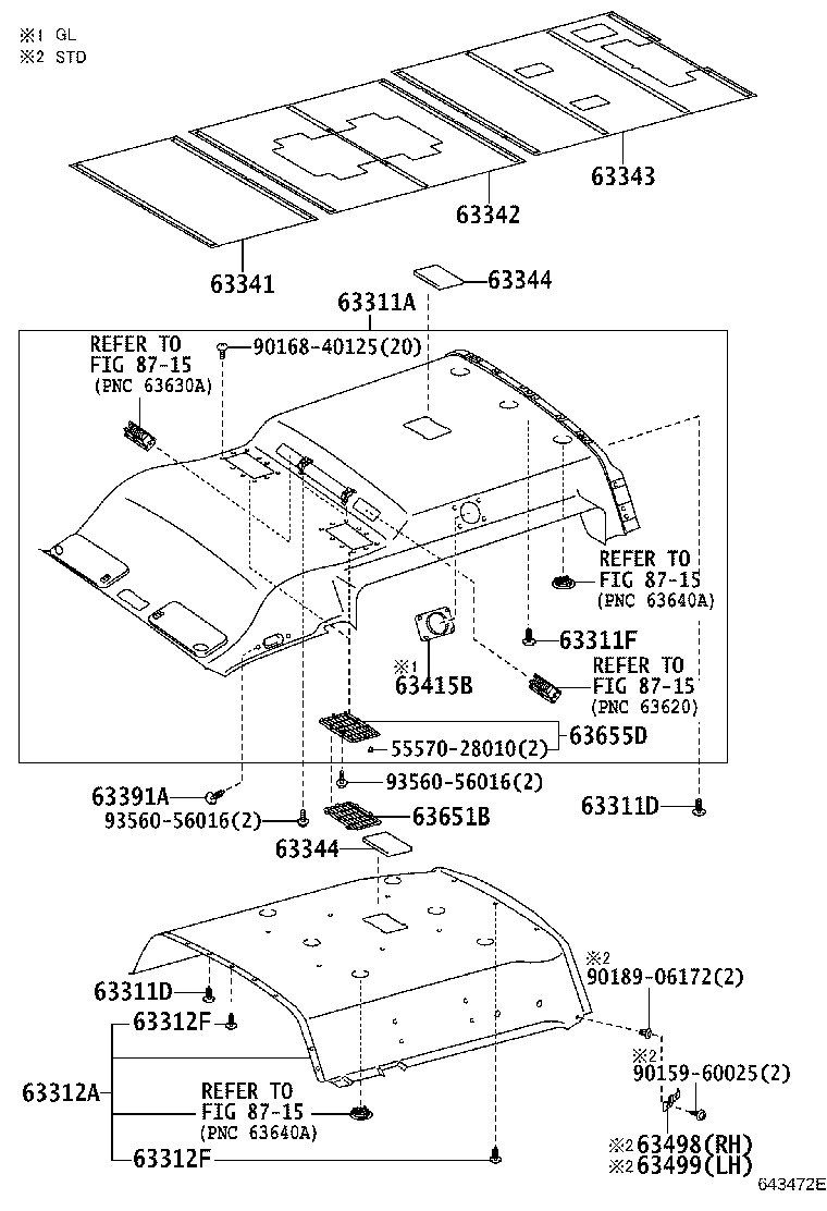 63343-26130 PAD, ROOF SILENCER, NO.3 product image