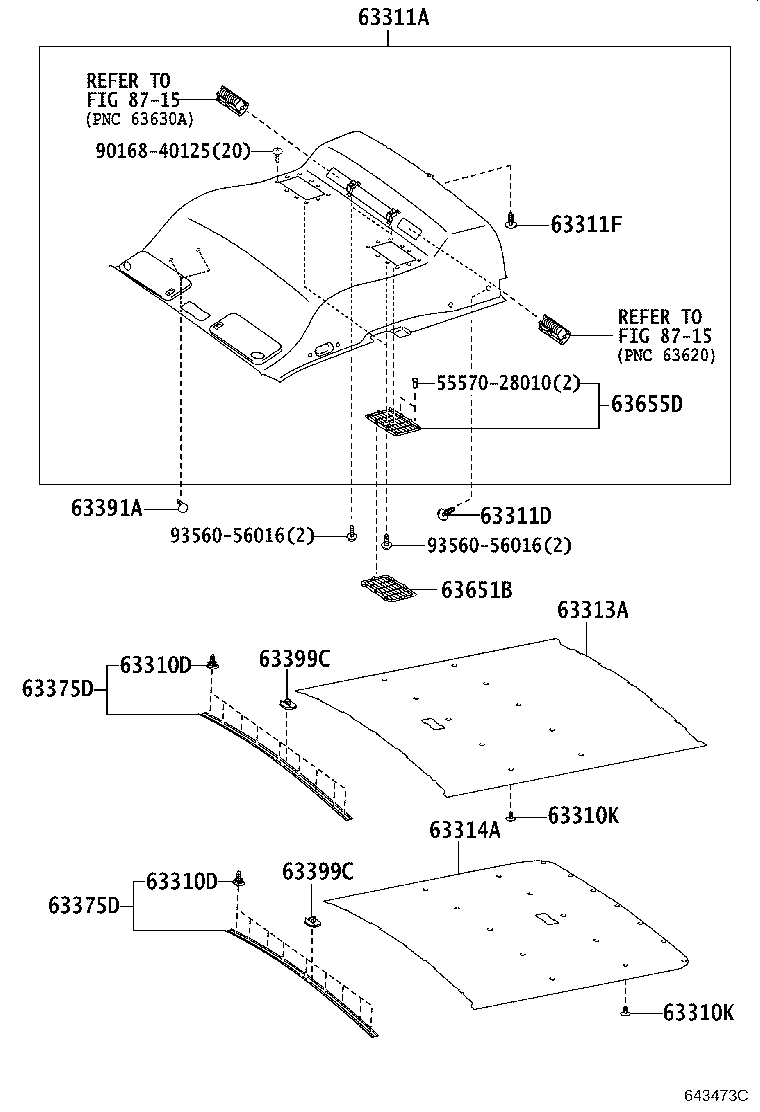 63343-26130 PAD, ROOF SILENCER, NO.3 product image