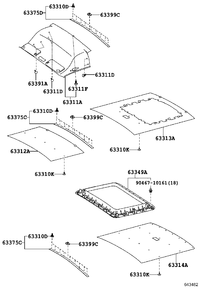 63343-26130 PAD, ROOF SILENCER, NO.3 product image
