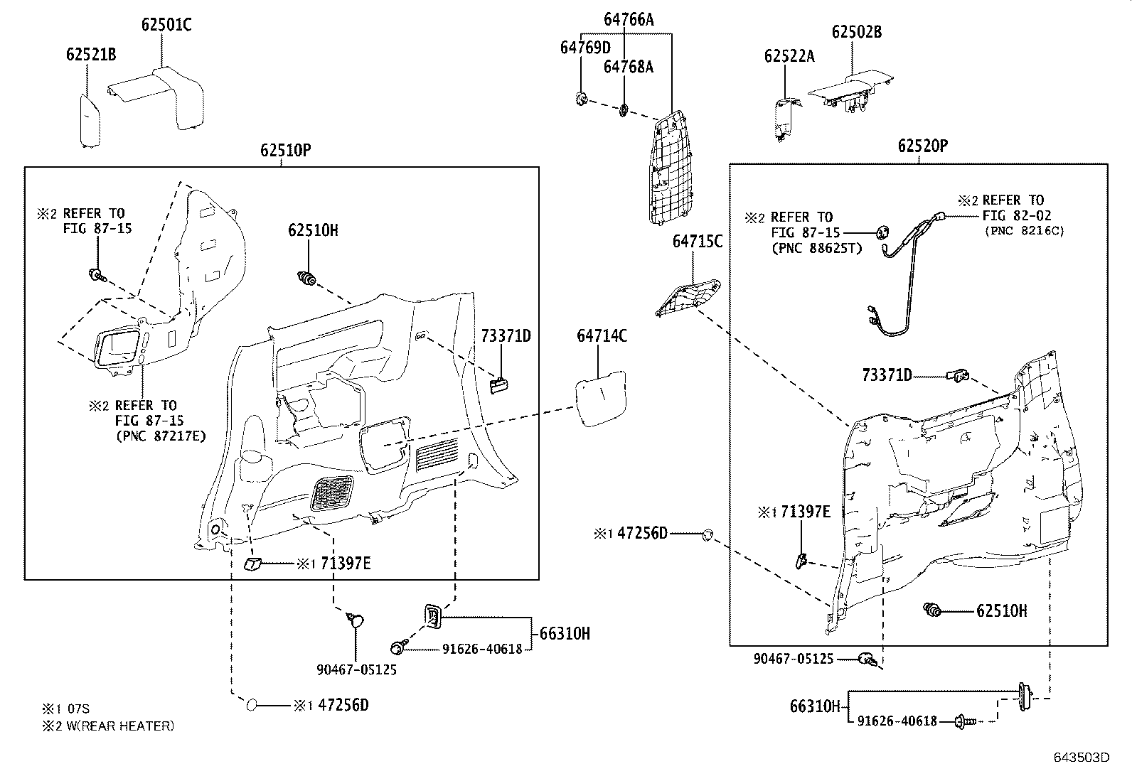 62170-28050 AIR BAG ASSY, CURTAIN SHIELD, RH product image