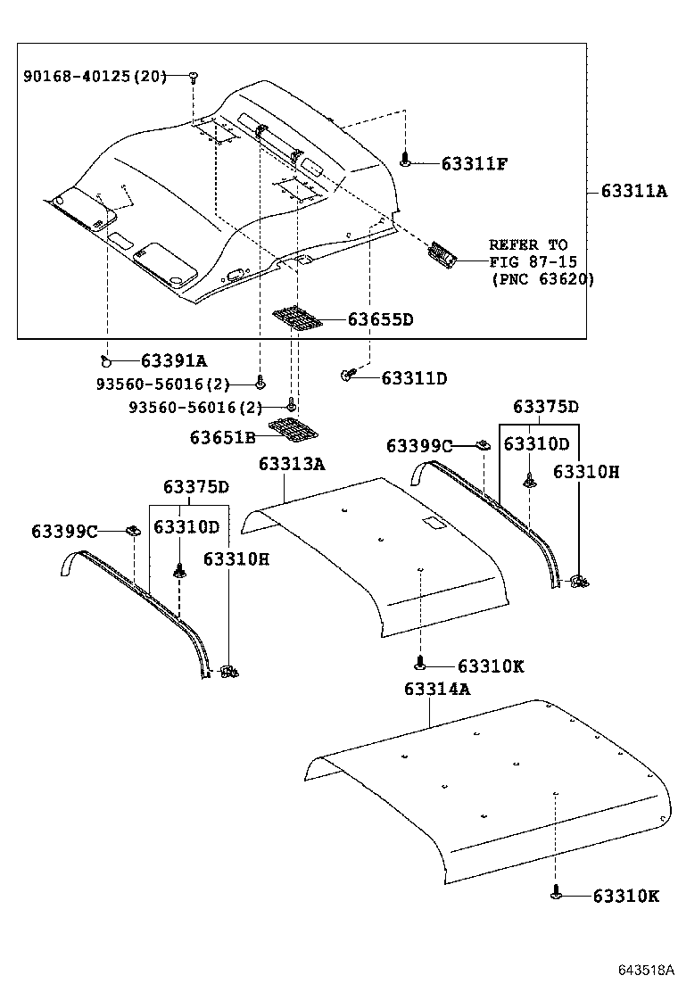 63343-26090 PAD, ROOF SILENCER, NO.3 product image