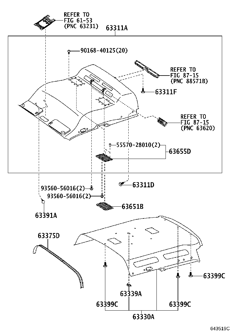 63343-26090 PAD, ROOF SILENCER, NO.3 product image