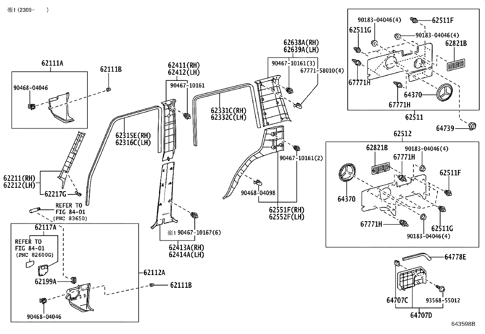 62102-60190-B0 TRIM SUB-ASSY, COWL SIDE, LH product image