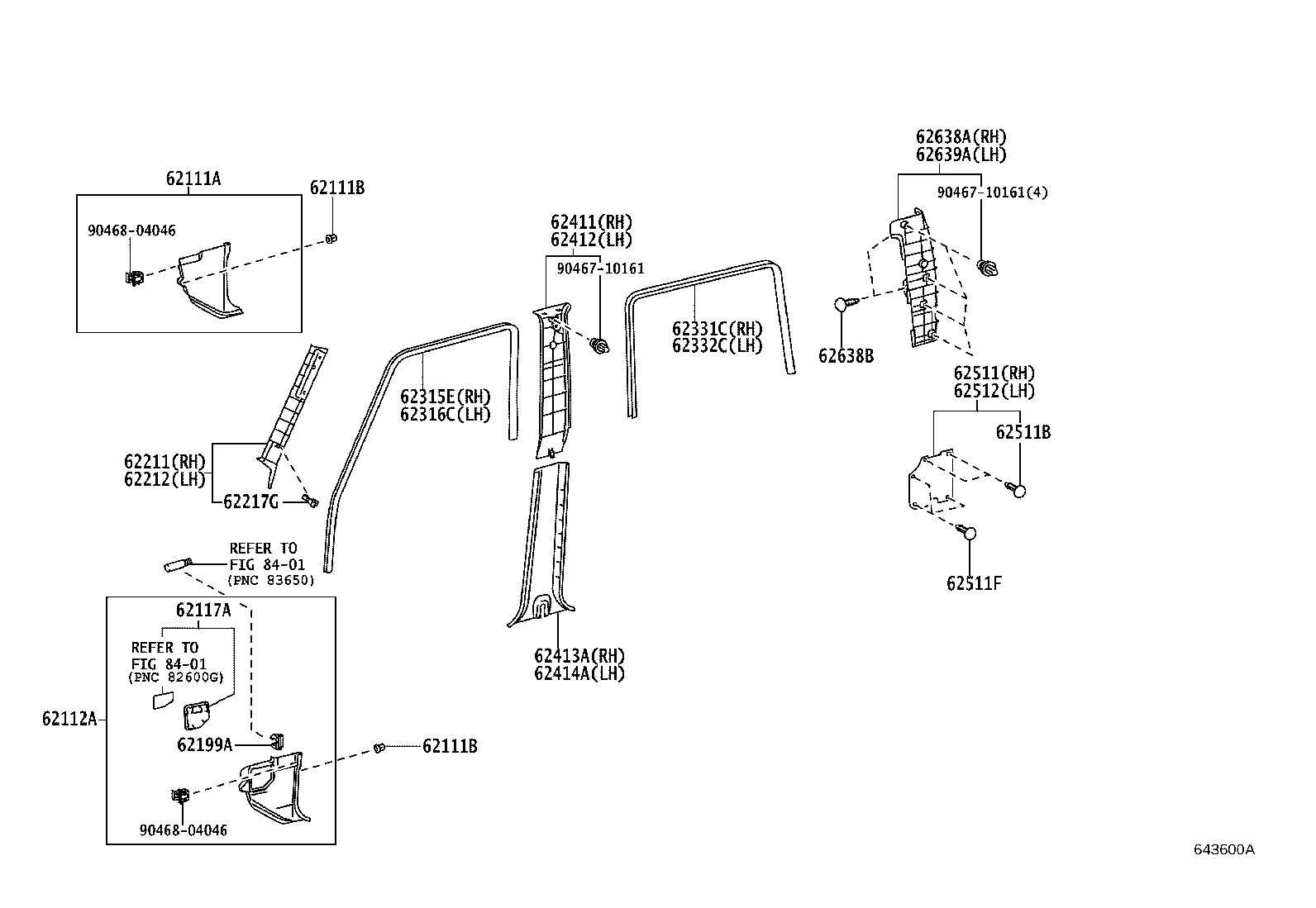 62102-60190-B0 TRIM SUB-ASSY, COWL SIDE, LH product image