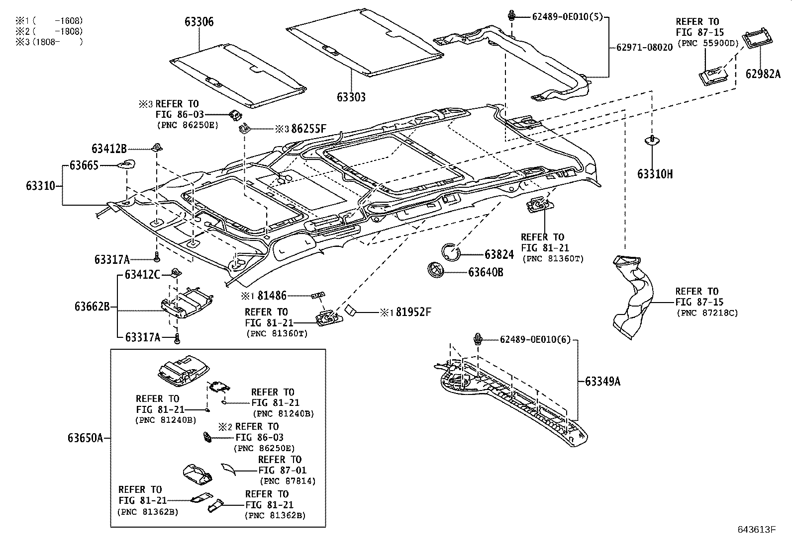63317-08030 RETAINER, ROOF HEADLINING product image