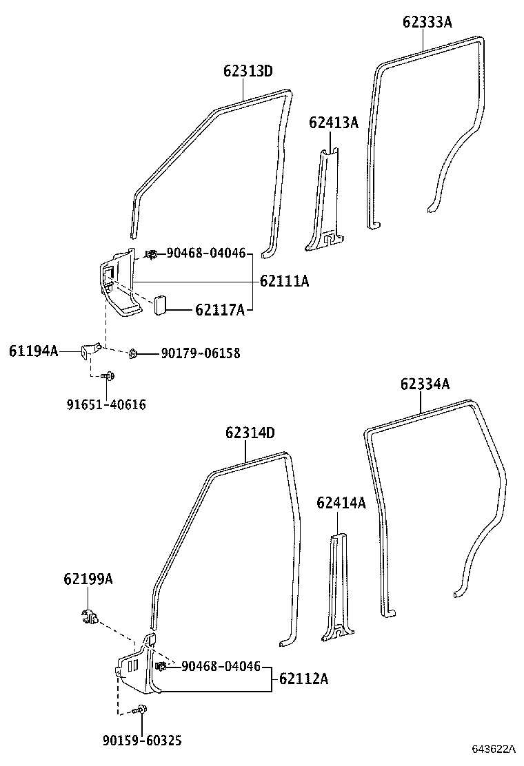 62333-60030-06 TRIM, REAR DOOR OPENING, LH product image