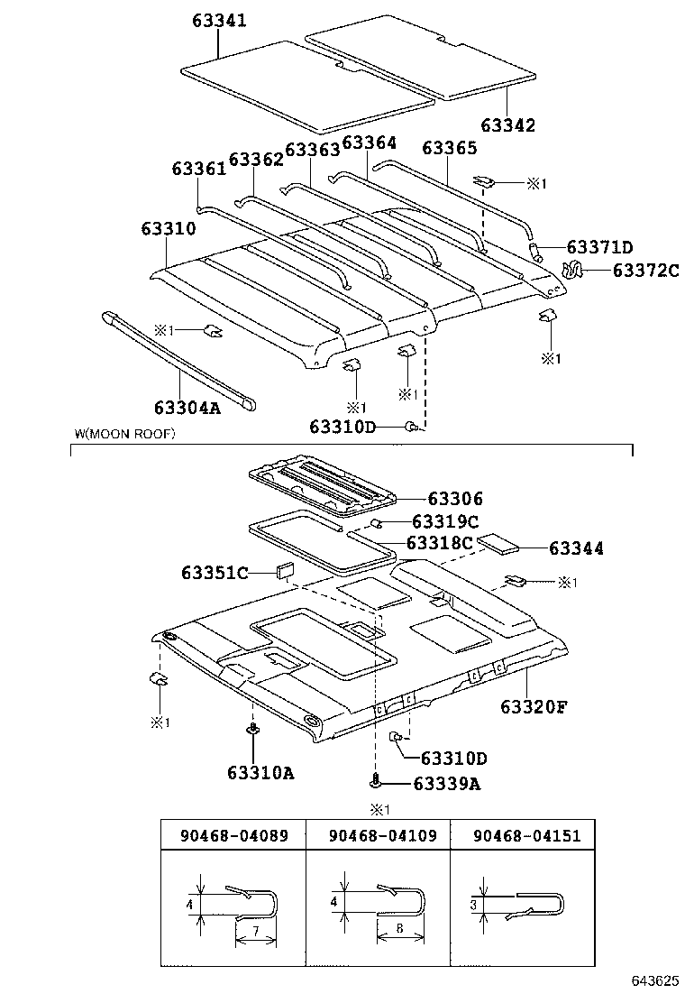 90950-01460 PLUG, HOLE(FOR ROOF HEADLINING ASSY) product image