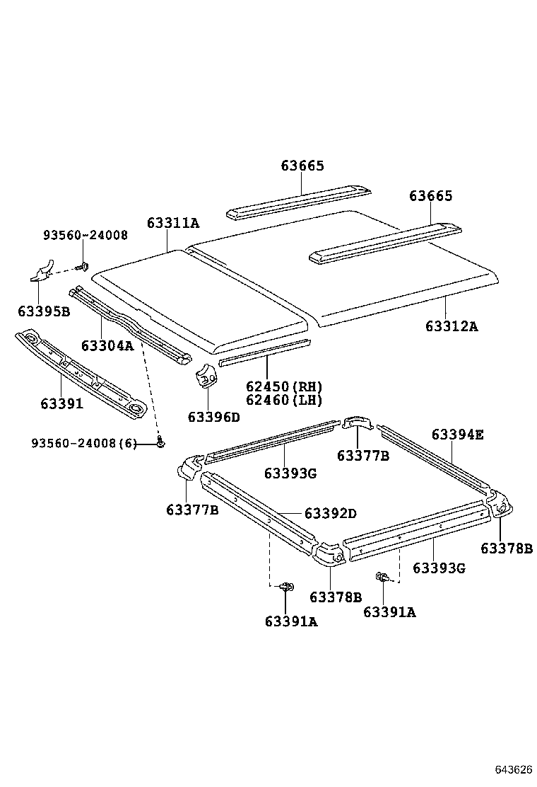 90950-01460 PLUG, HOLE(FOR ROOF HEADLINING ASSY) product image