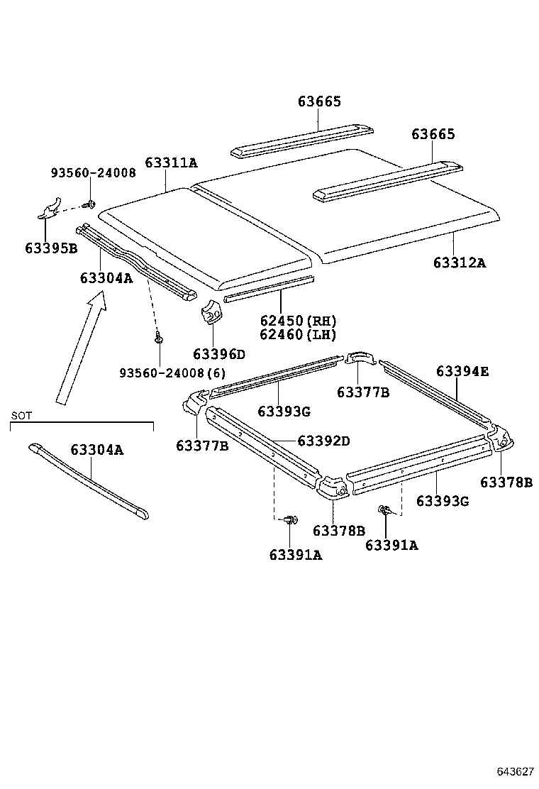 63665-60010 SPACER, ROOF HEADLINING product image