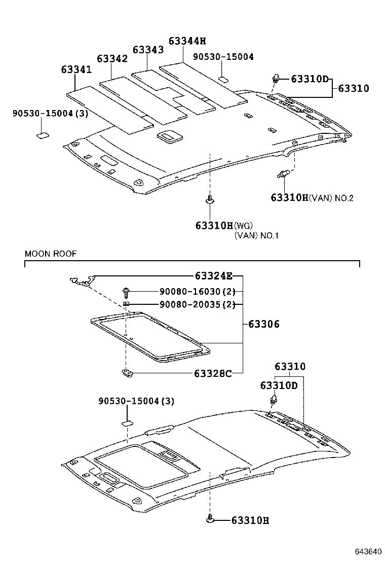 63343-21020 PAD, ROOF SILENCER, NO.3 product image