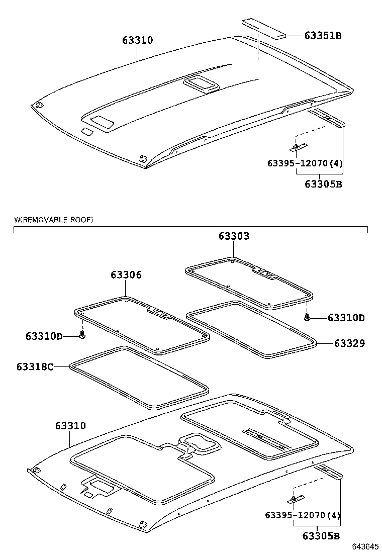 63351-42010 PAD, ROOF HEADLINING product image