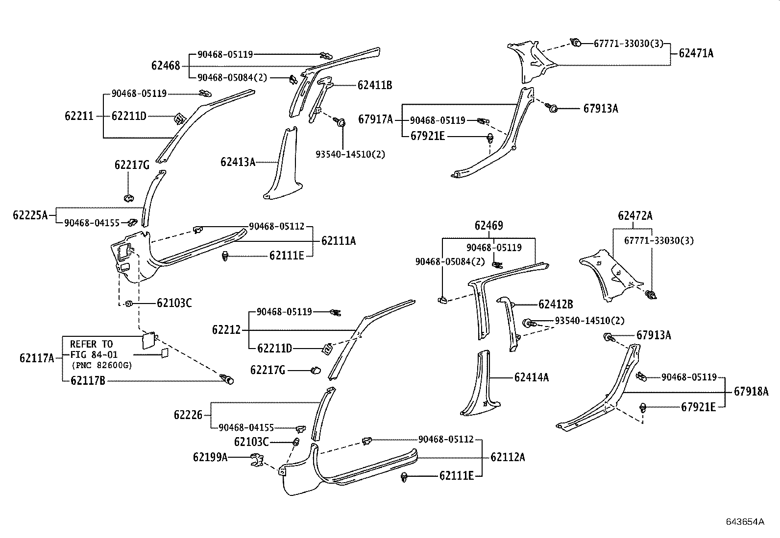 62333-13040-B0 TRIM, REAR DOOR OPENING, RH product image