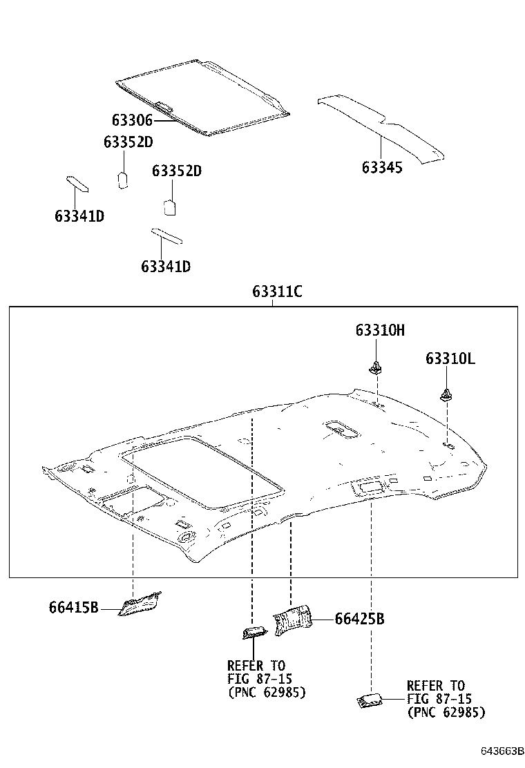 63345-0N040 PAD, ROOF SILENCER, NO.2 product image