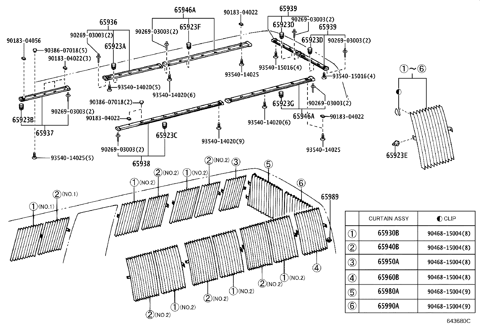 65923-36020 HOOK, CURTAIN product image