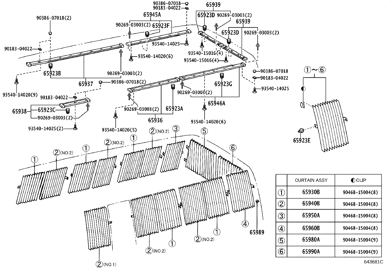 65923-36020 HOOK, CURTAIN product image