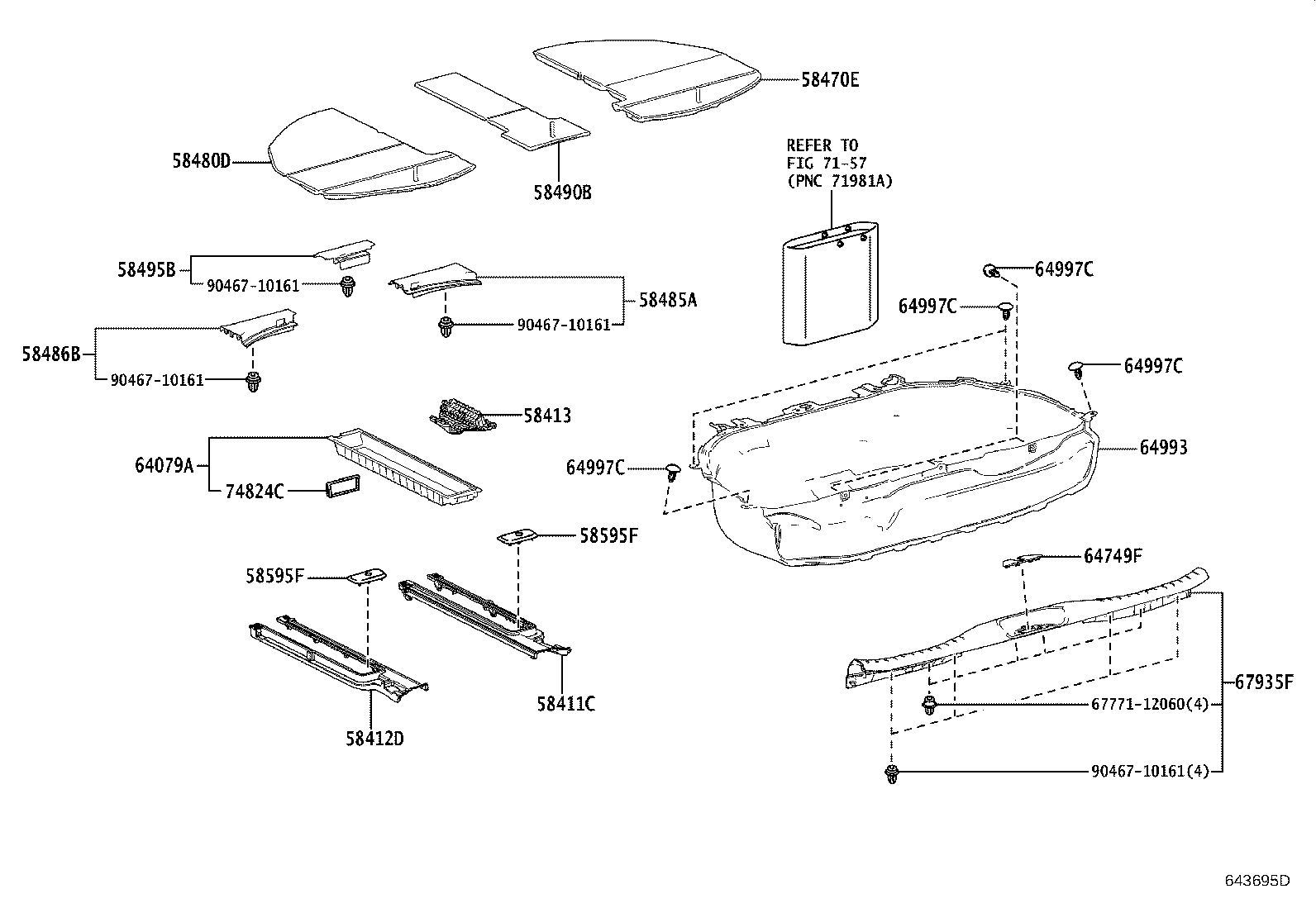 64993-58010 BOX, DECK FLOOR, REAR product image