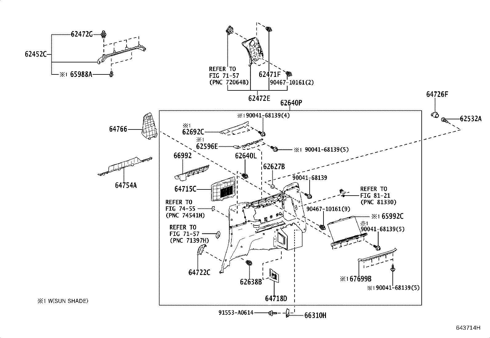 62550-58100-A0 GARNISH, QUARTER LOCK PILLAR, RH product image