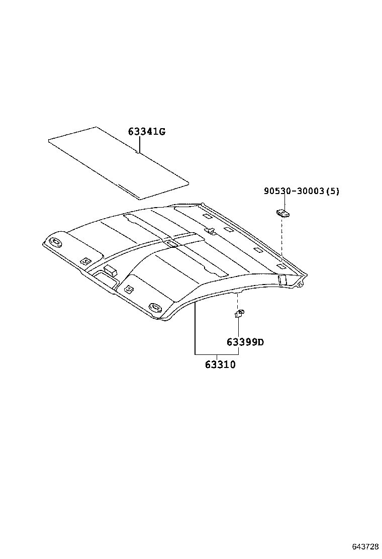 63310-14680-B0 HEADLINING ASSY, ROOF product image
